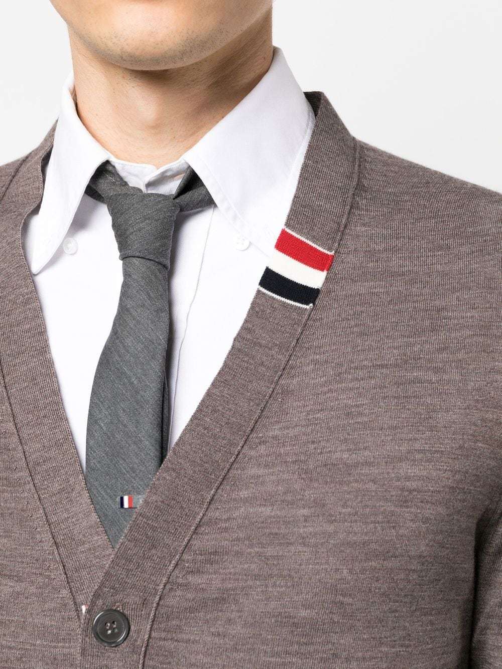Thom Browne Button-up Cardigan In Gray