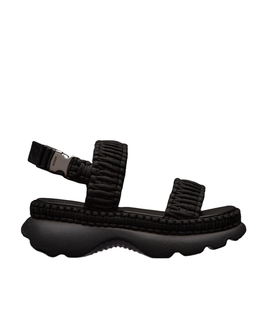 Shop Moncler Belay Woven Sandals In Black