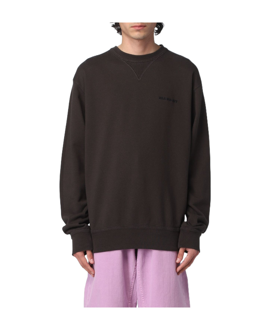 Isabel Marant Marant Relaxed-fit Black Sweatshirt With Subtle Logo In Black