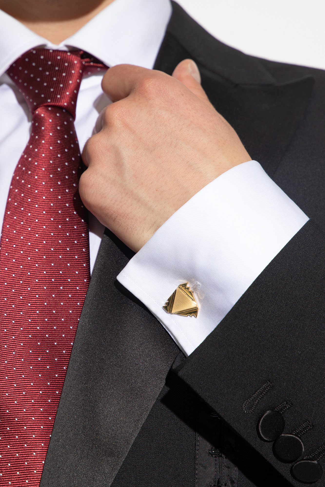 Lanvin Cut-out Triangle Cufflinks In Nude