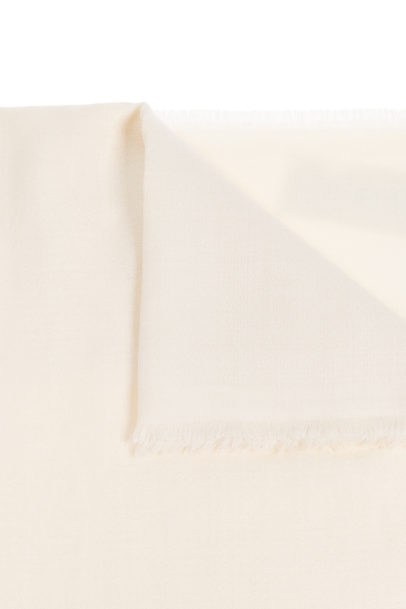 Max Mara Frayed-edge Scarf In White