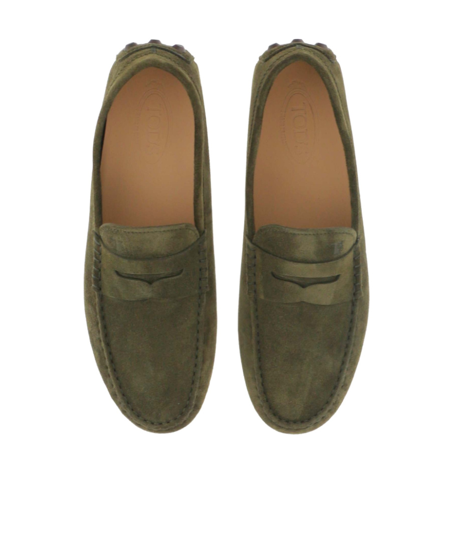 Tod's Gommino Suede Driving Loafers In Green