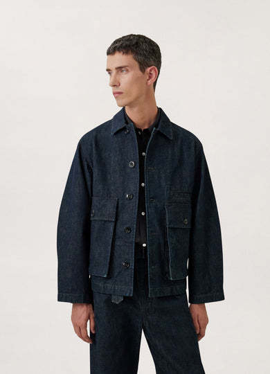 Lemaire Denim Shirt Jacket In Black