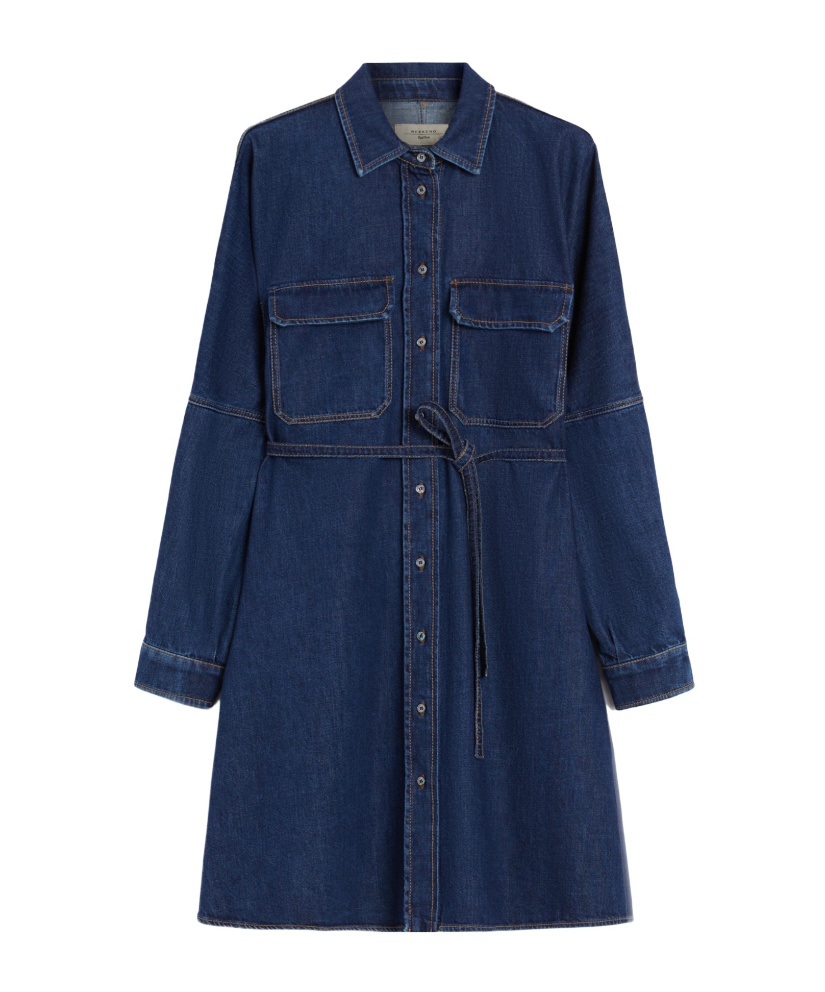 Weekend Max Mara Balenio Long Sleeve Denim Shirtdress In Blue
