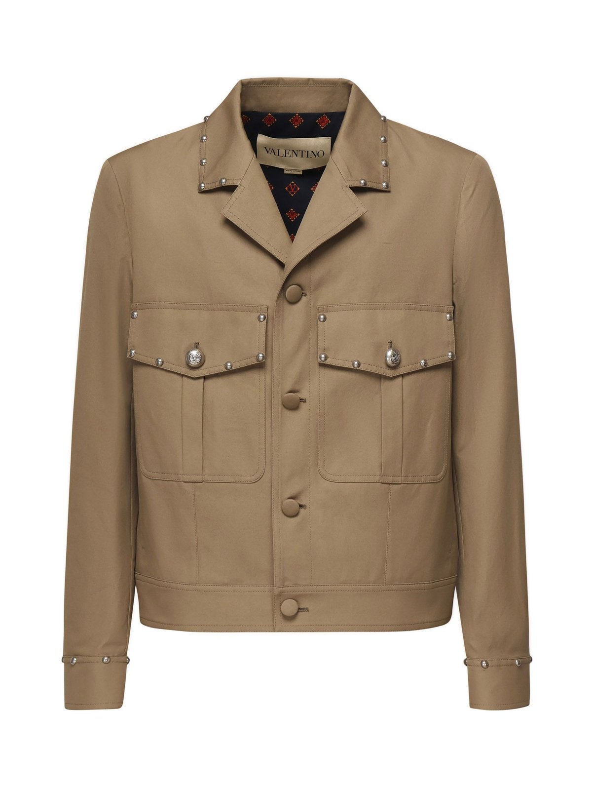Valentino Safari Jacket With Long Sleeves And Flap Pockets In Brown