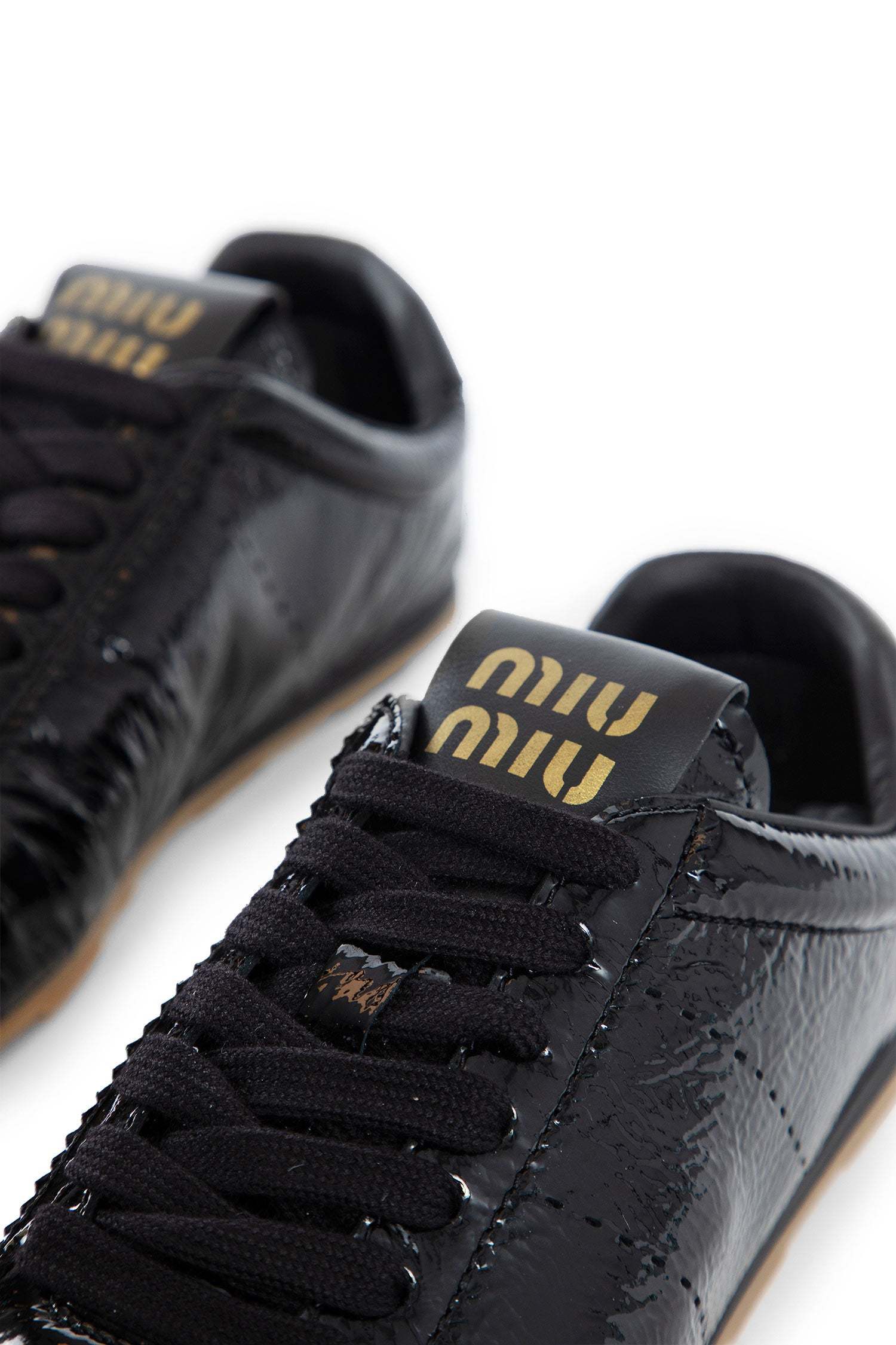 Miu Miu Round-head Sneakers In Black