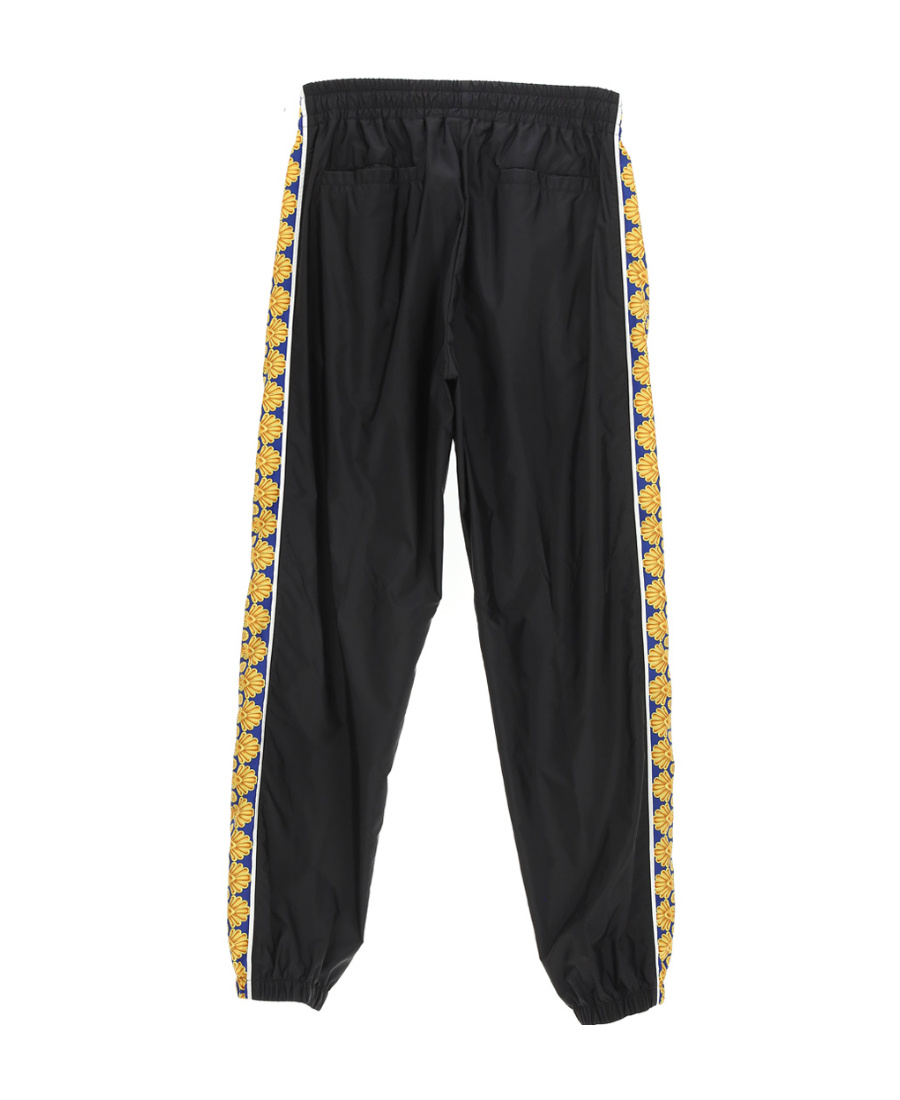 Versace Graphic-stripe Taffeta Track Pants In Green