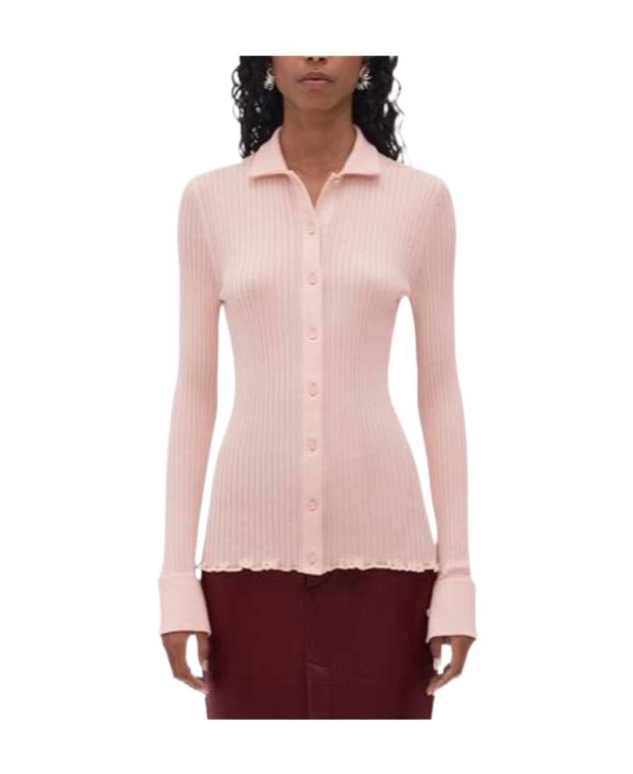 Bottega Veneta Silk Cashmere Rib Sweater In Nude