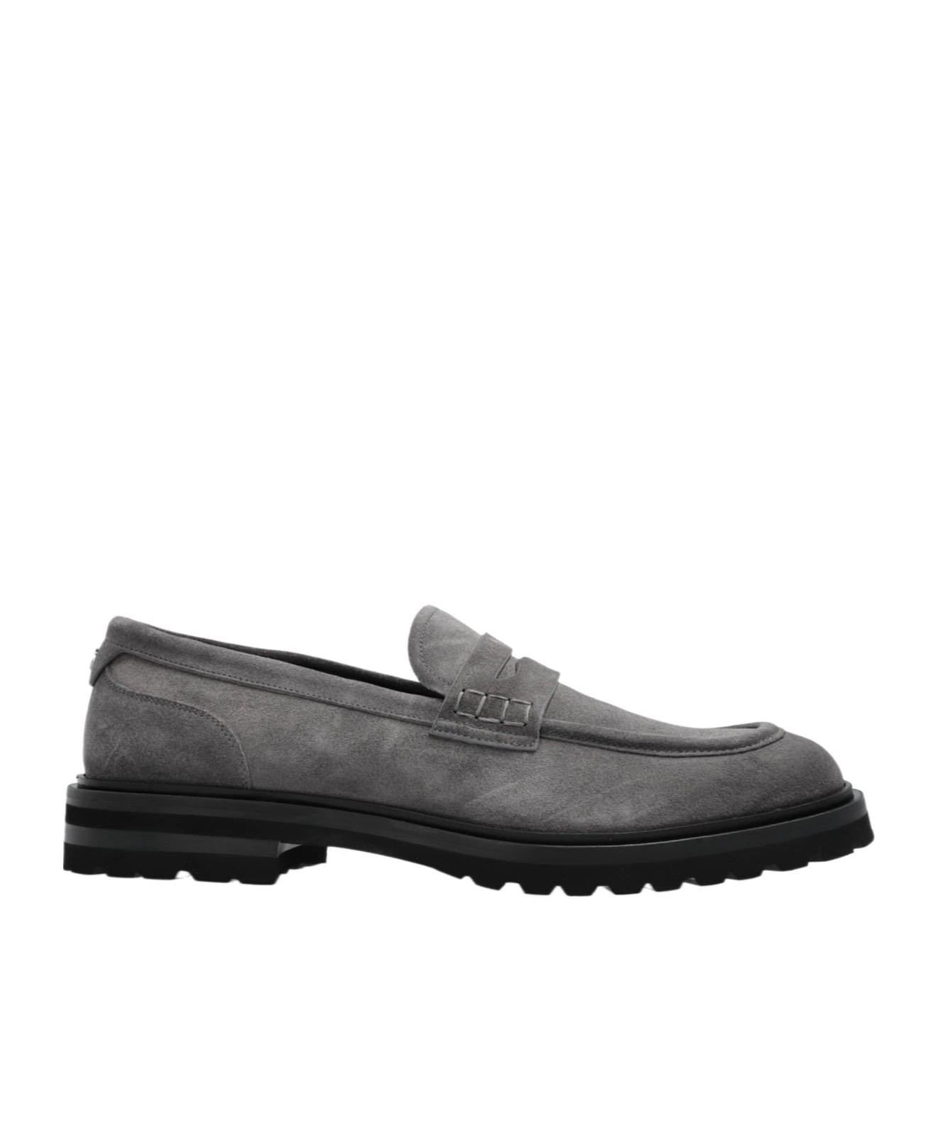 Dolce & Gabbana Altavilla Suede Penny Loafers In Gray