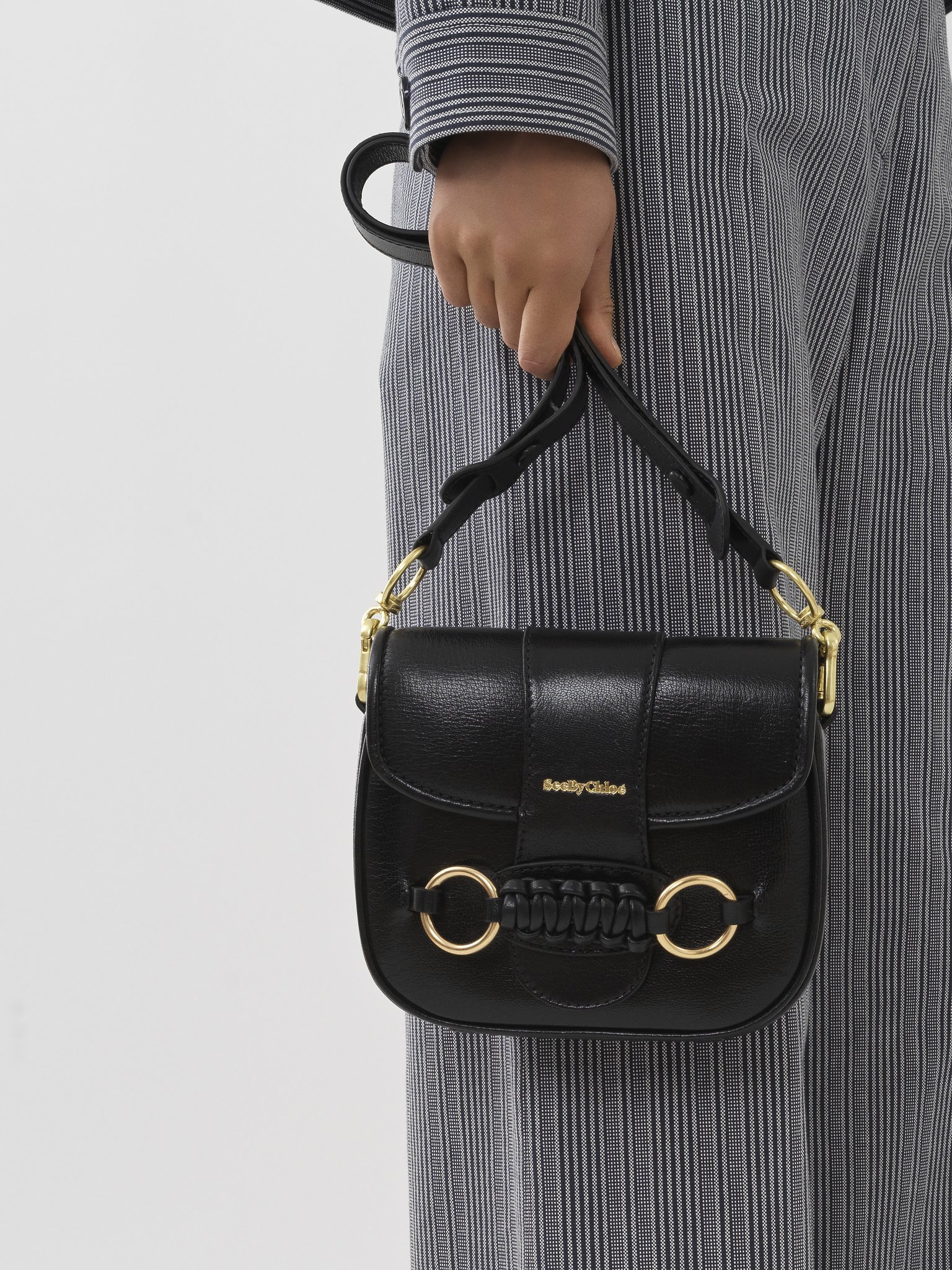 See By Chloé Saddie Leather Crossbody Bag In Black