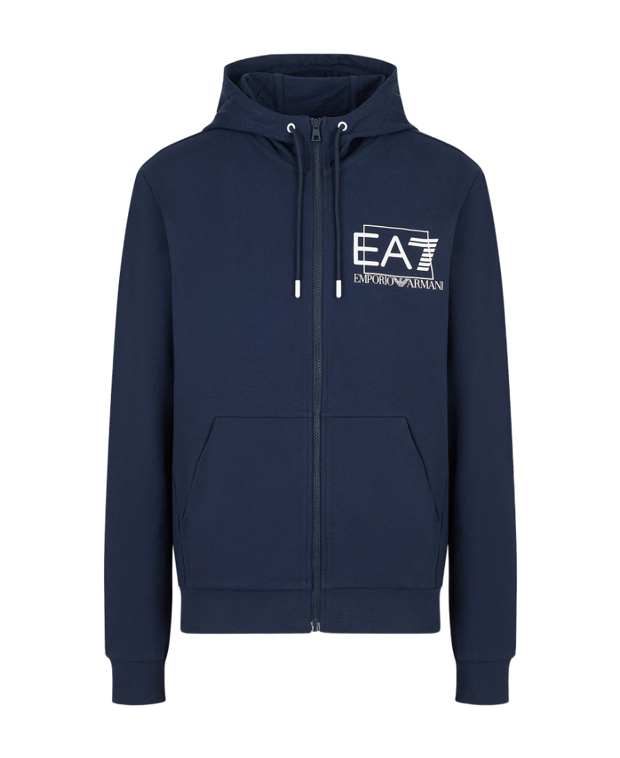 Ea7 Logo And Hat Casual Jacket In Blue