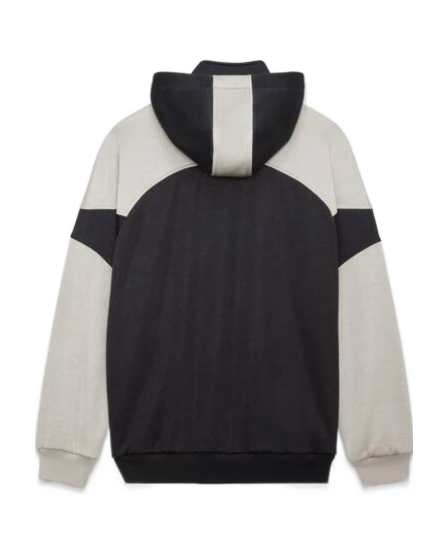 Saint Laurent Two-tone Paneled Hoodie In Black