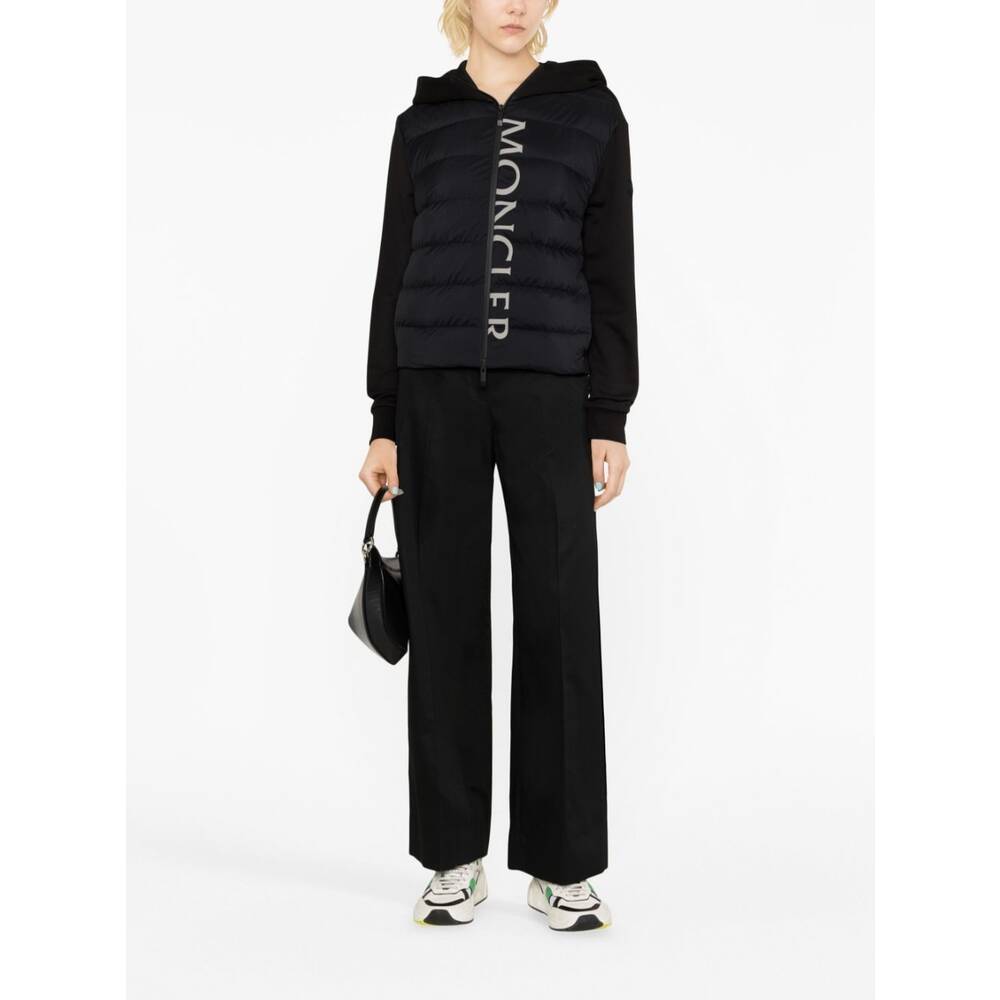 Moncler Long-sleeved Down Jacket In Black