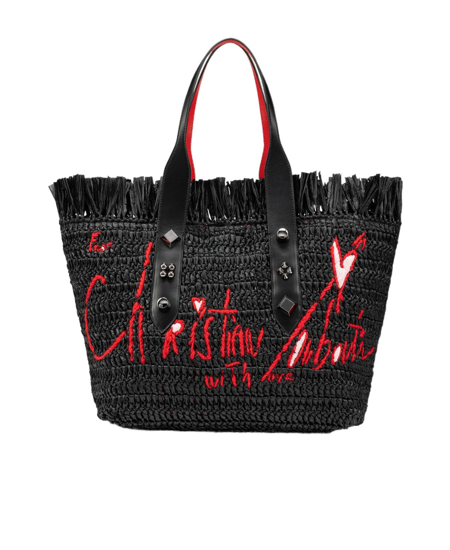 CHRISTIAN LOUBOUTIN MEDIUM FRANGIBUS RAFFIA TOTE BAG
