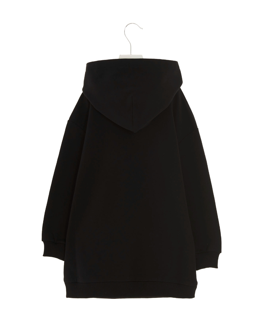 Dolce & Gabbana Logo-print Hooded Dress In Black