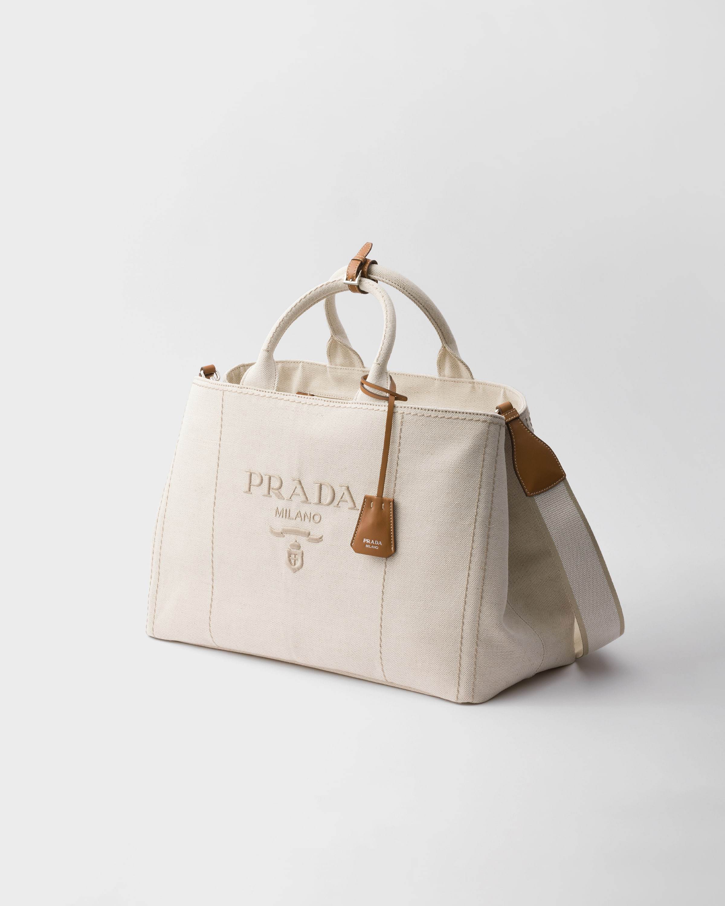 Prada Tote Bag Aus Leinenmischgewebe