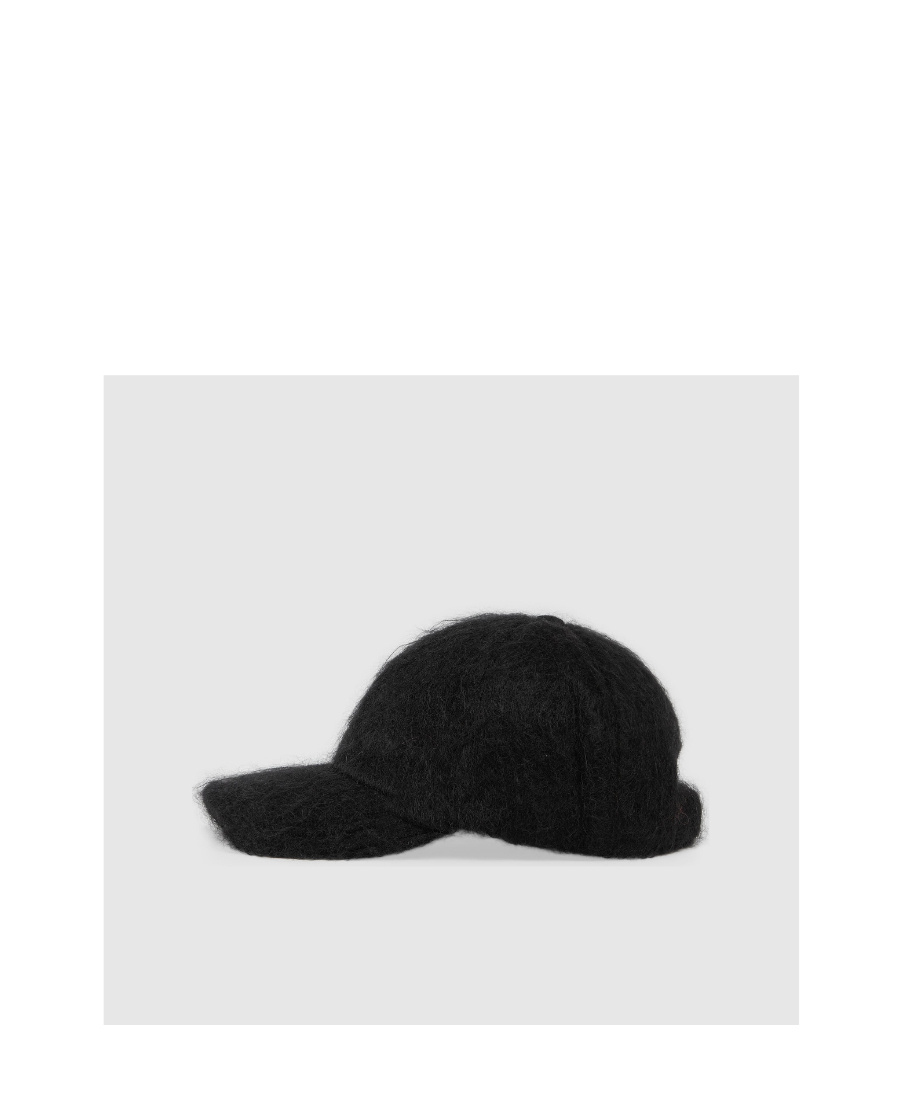 Gucci Double G Mohair Baseball Cap In Black