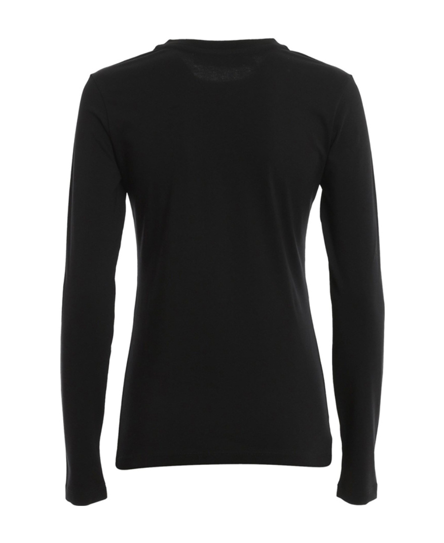 Moschino Logo Long-sleeved T-shirt In Black