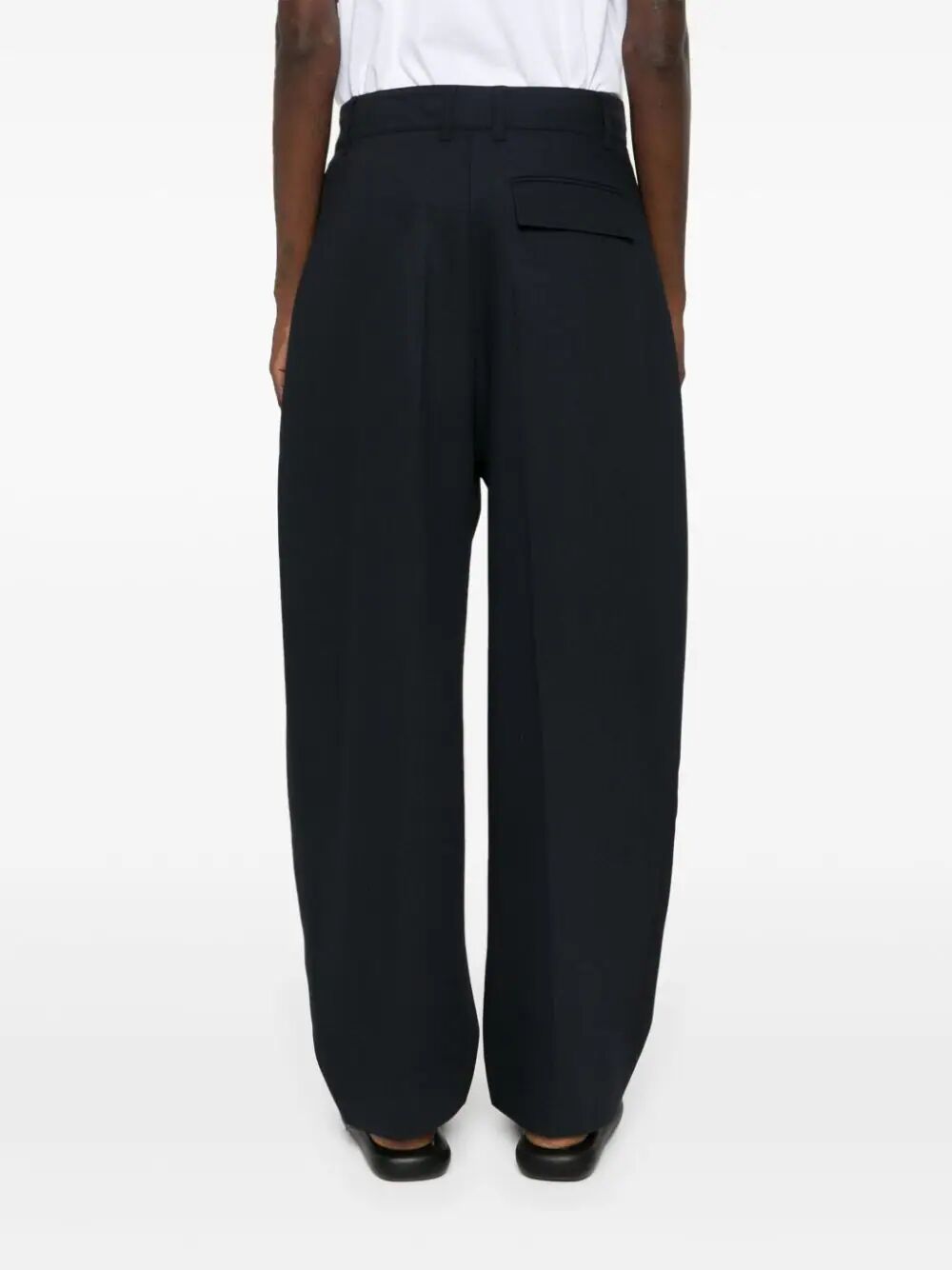 Shop Studio Nicholson Twill Palazzo Pants In Black