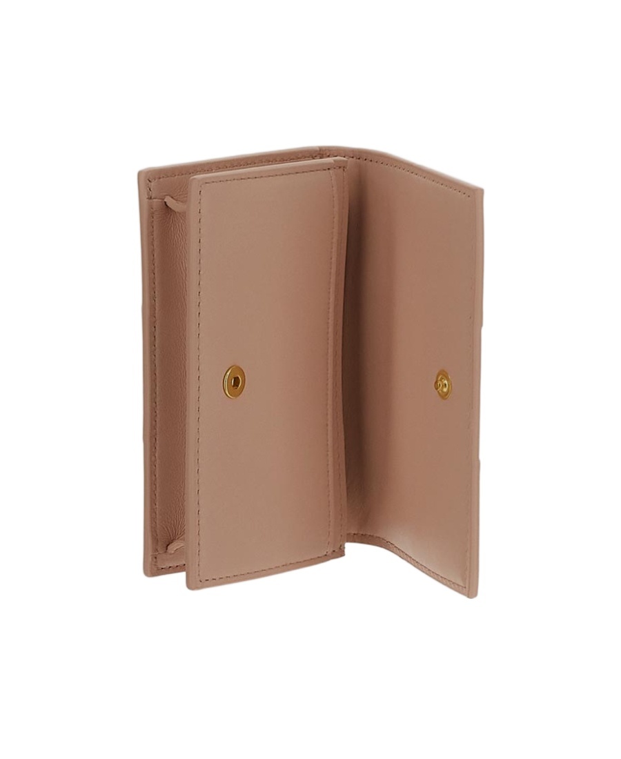 Bottega Veneta Cassette Leather Wallet In Pink