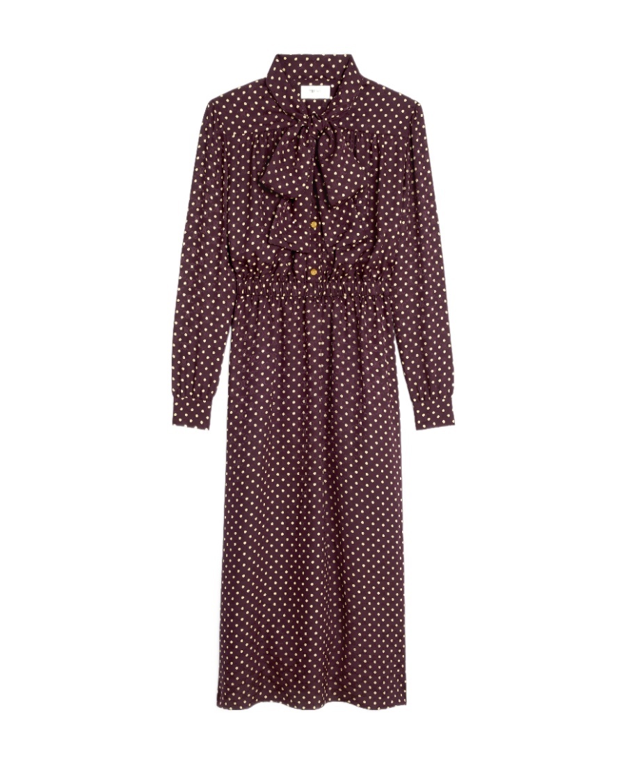 Celine Long-sleeved Printed Dress In Red