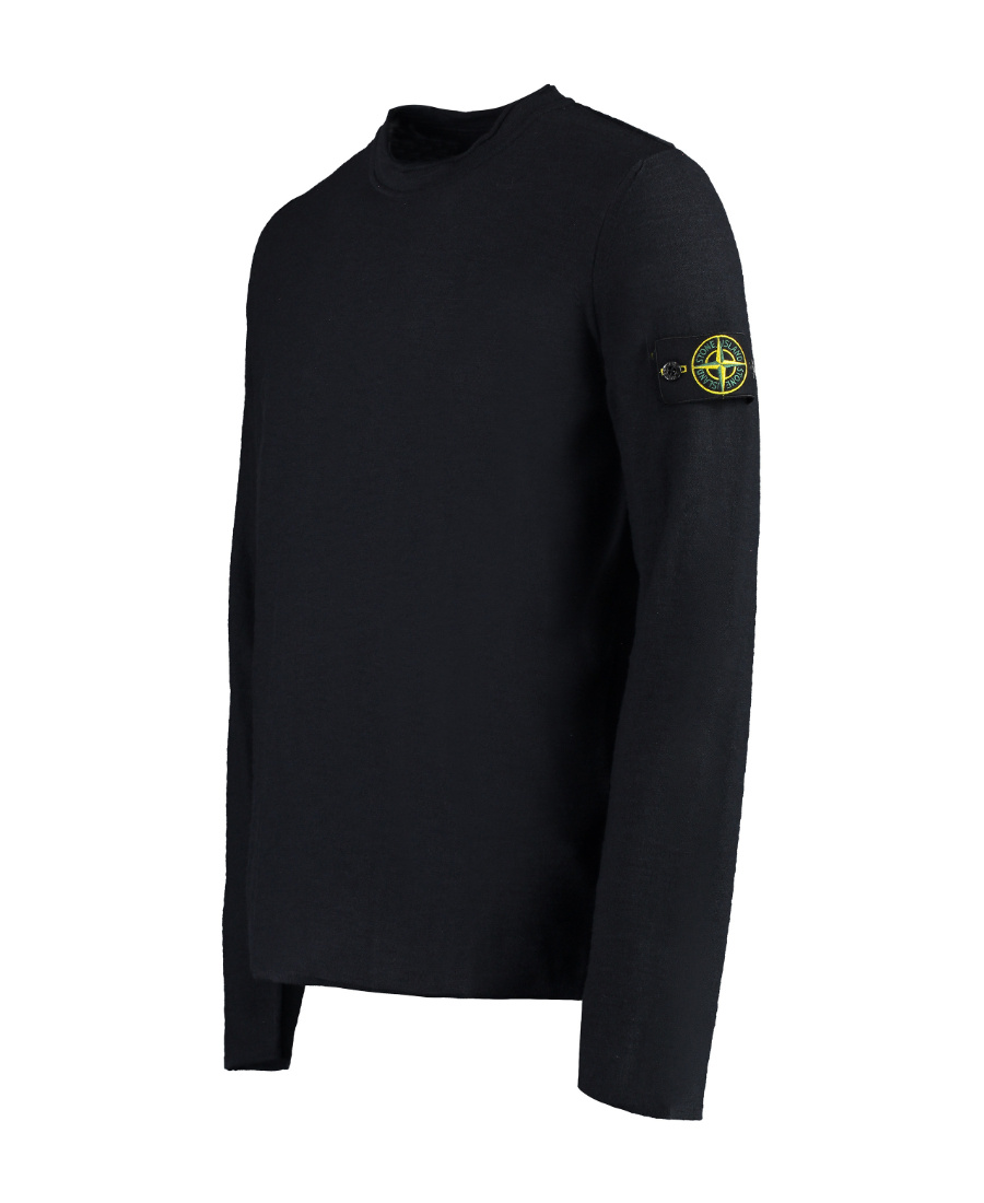 Shop Stone Island Compass Patch Knitted Jumper In Black
