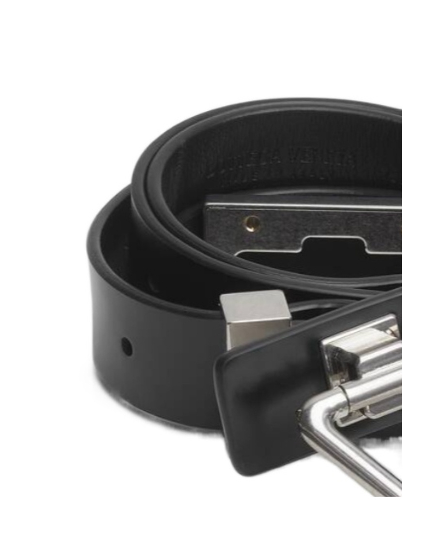 Bottega Veneta Thin Buckle Belt In Black