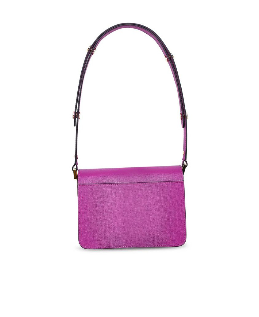 Marni Trunk Shoulder Bag In Multicolor Leather In Pink