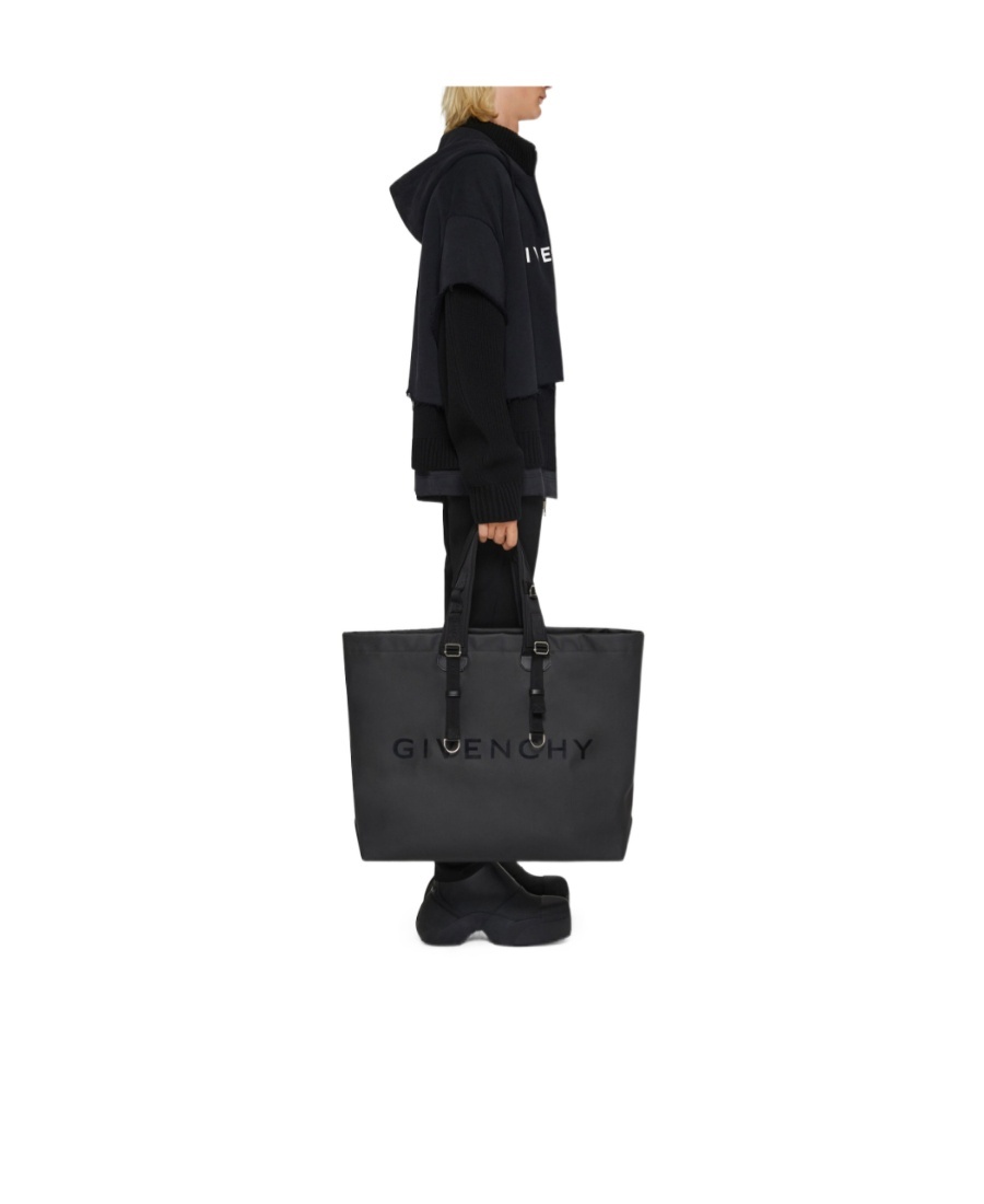 Givenchy Logo Embossed Tote Bag In Black