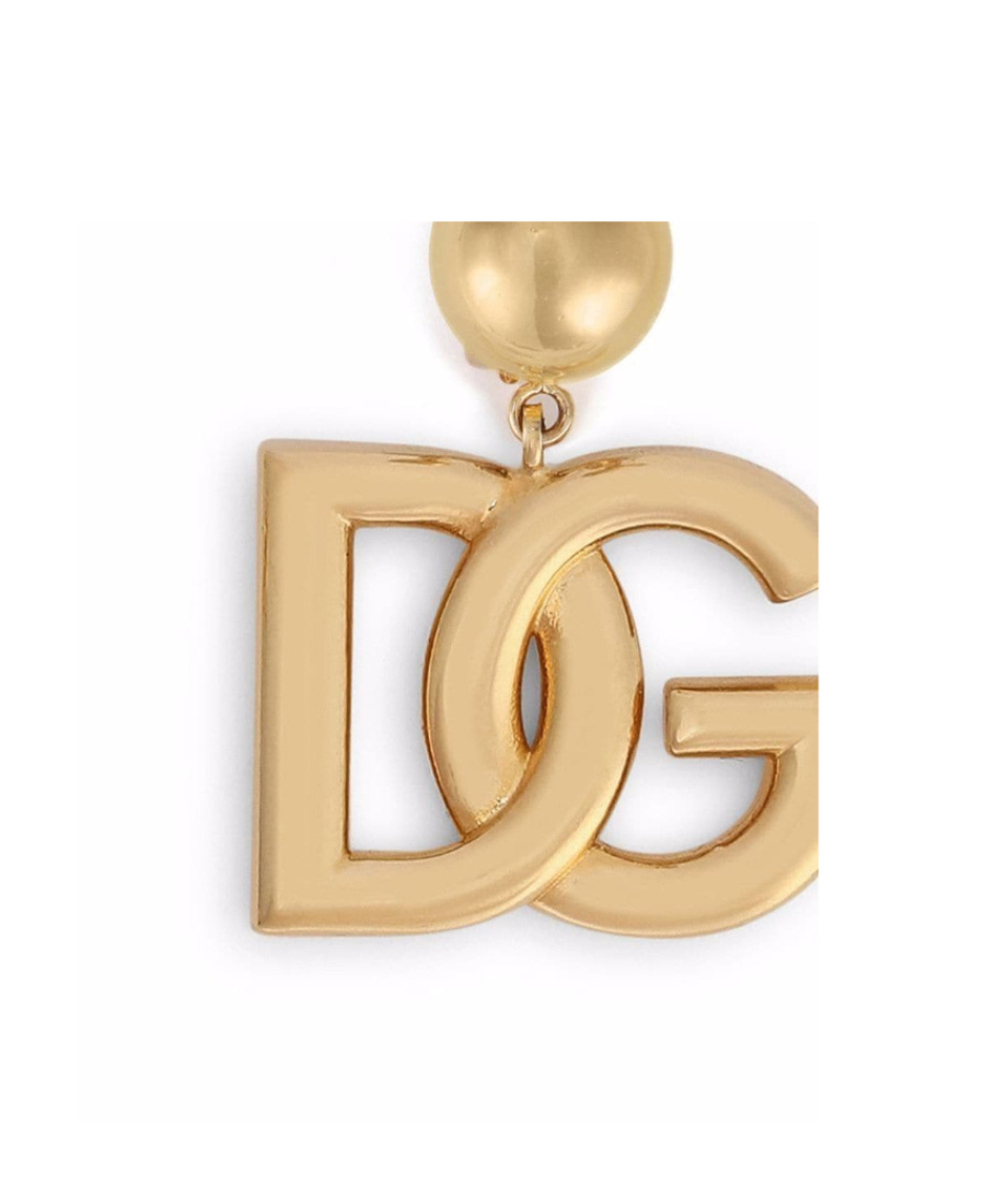 Dolce & Gabbana Clip Earrings With Dg Logo In Gold