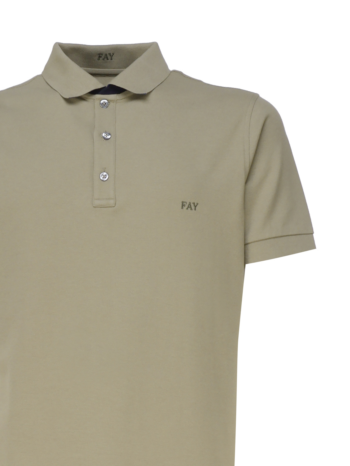 Fay Polo T-shirt In Cotton In Nude