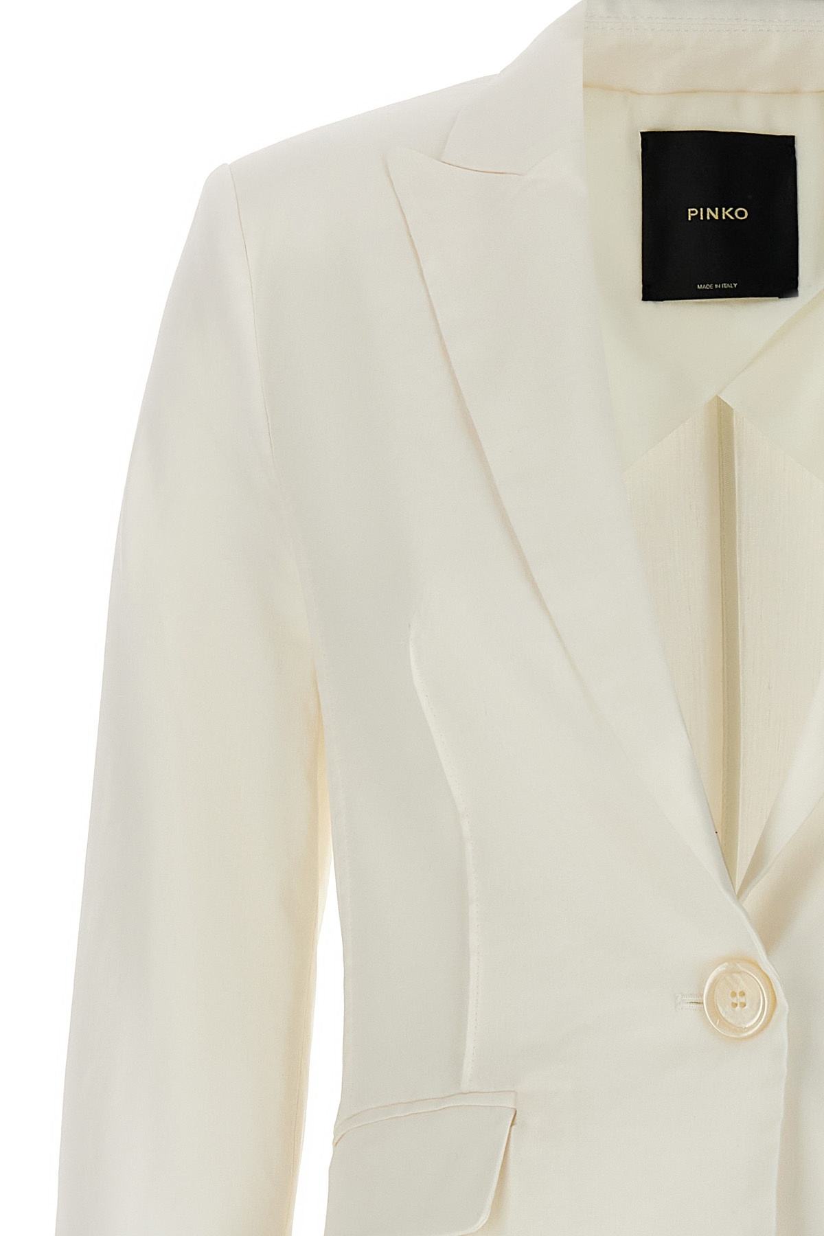Pinko Ghera Linen-blend Blazer In White