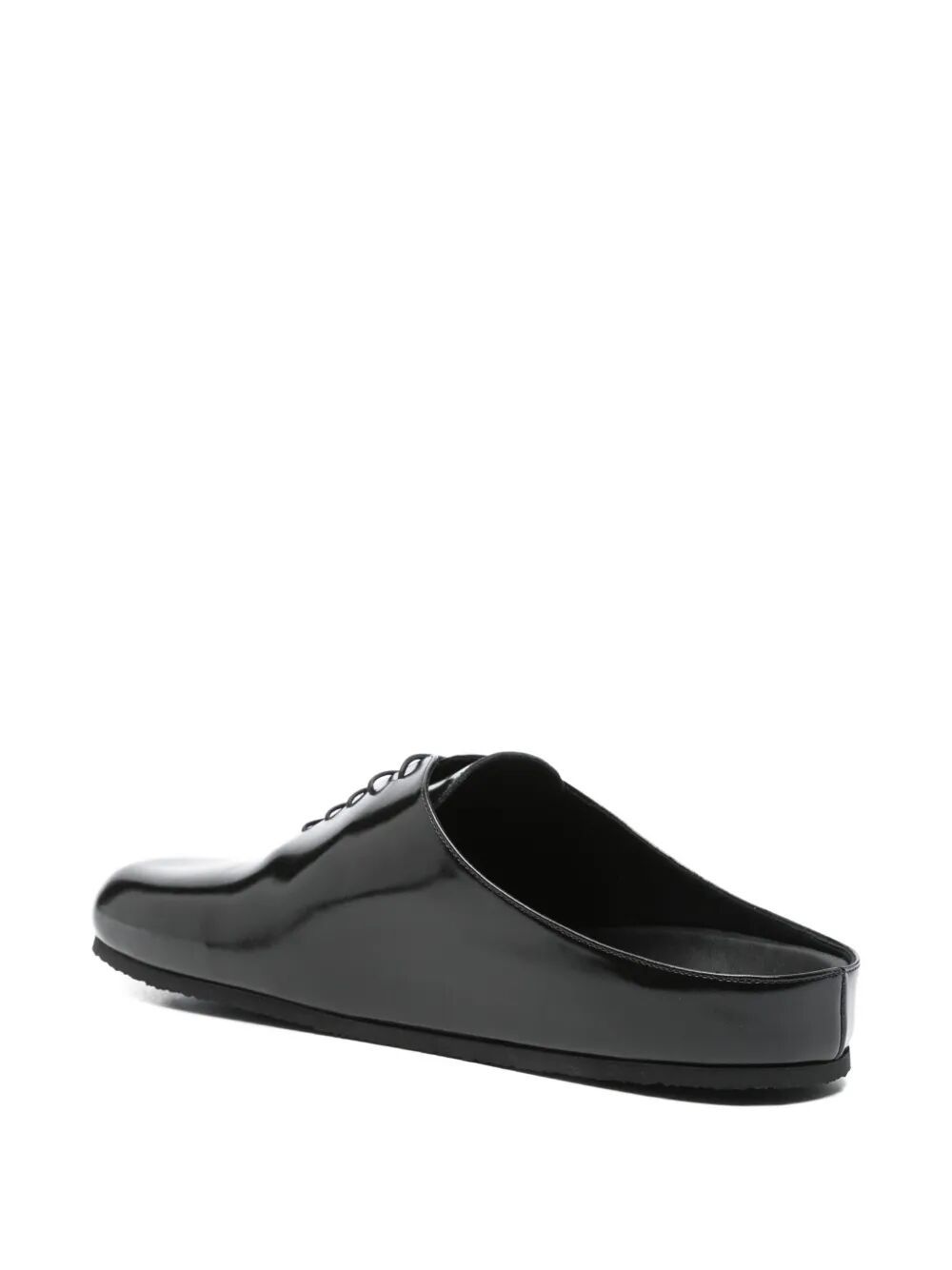 Jacquemus Round Toe Open Back Flat Sole Slippers In Black
