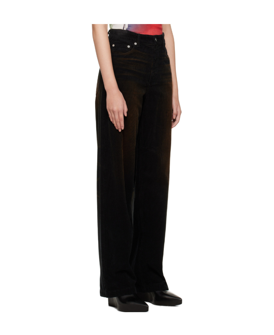 We11 Done Logo Wide-leg Casual Pants In Black