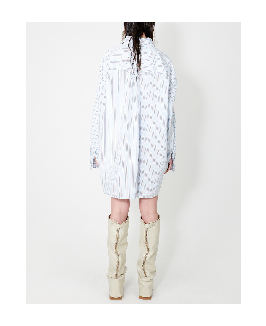 Our Legacy Striped Oversized Long-sleeve Shirt In Blue