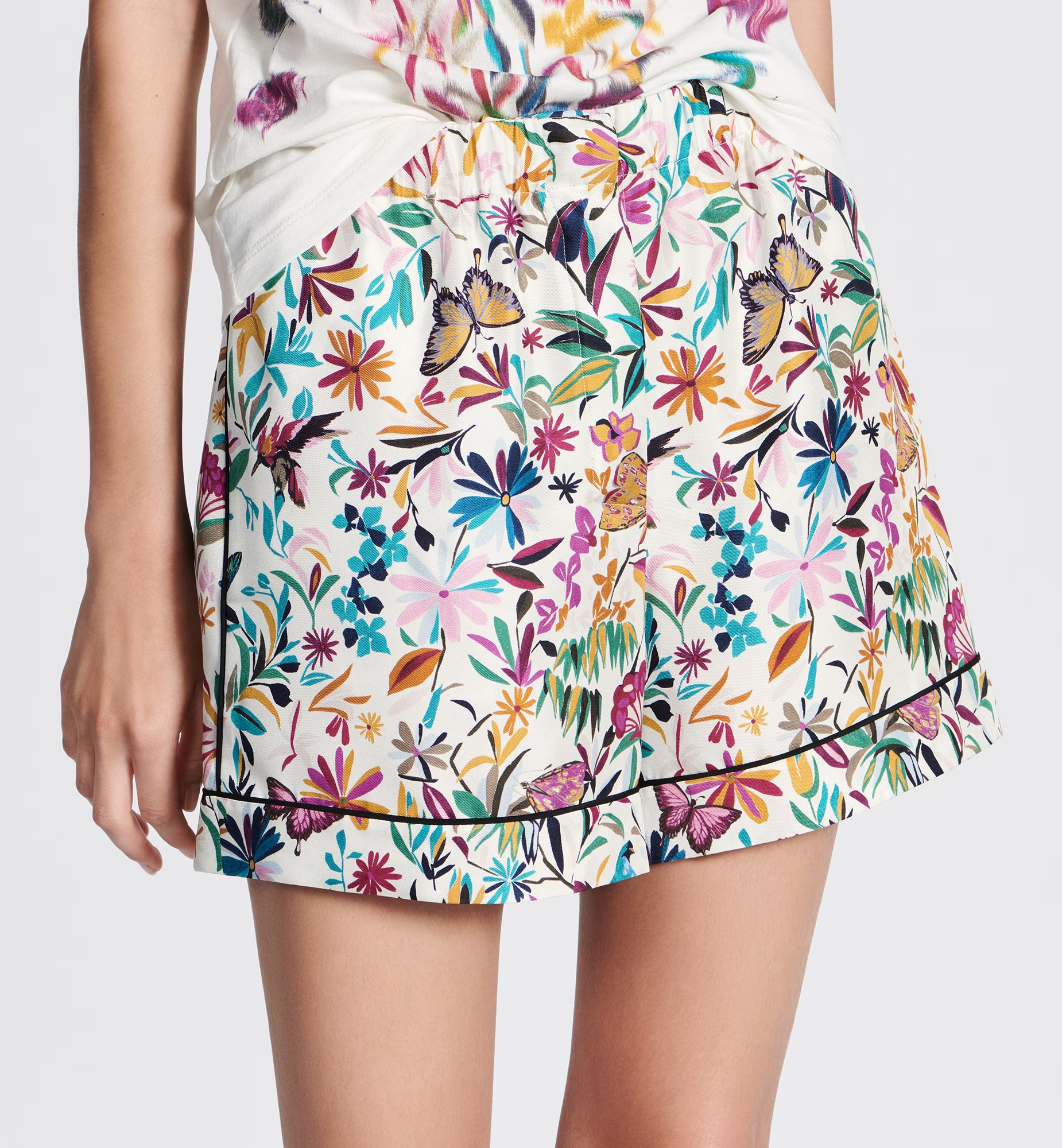 Dior Loose Waist Shorts In White