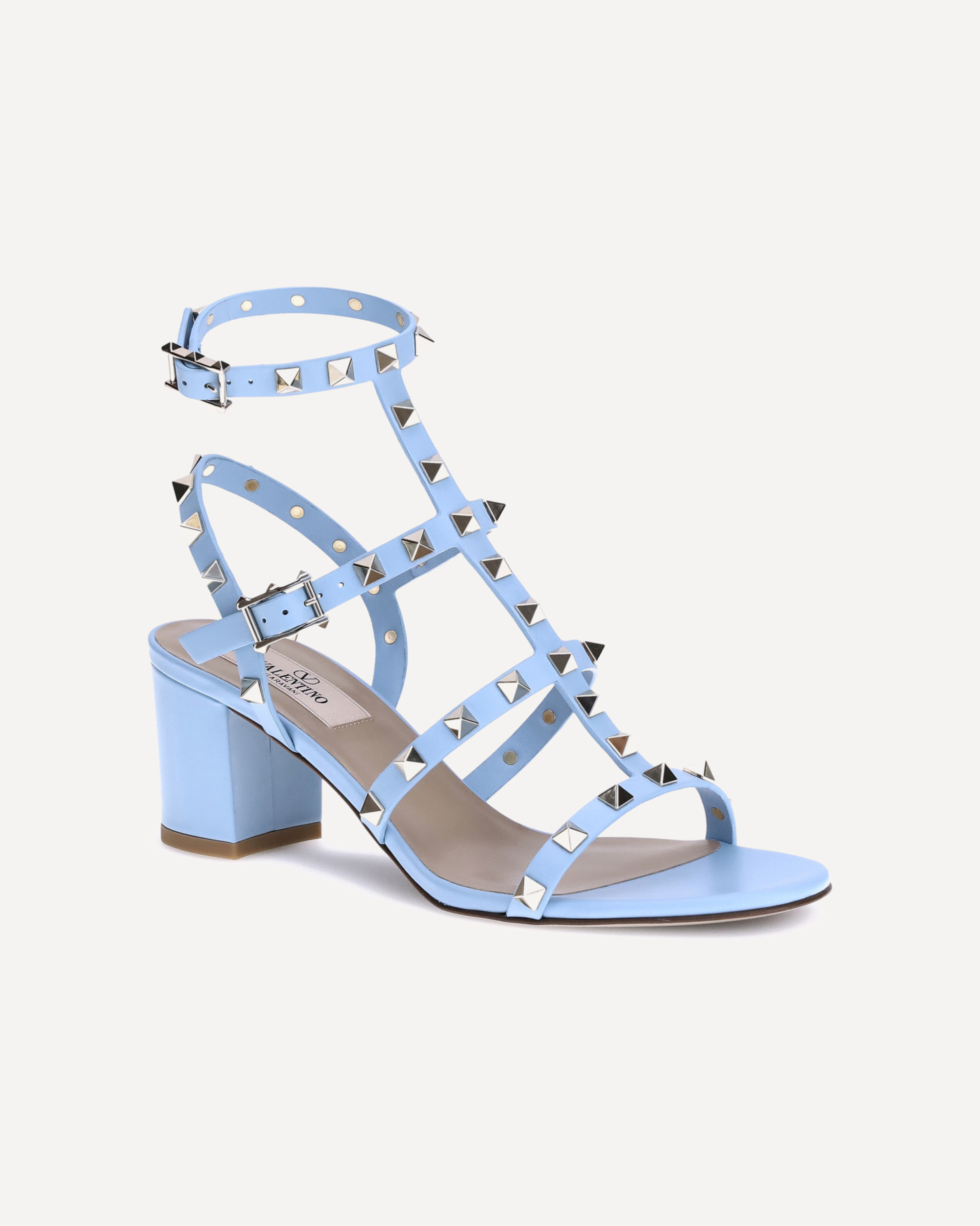 Valentino Rockstud Sandals In Blue