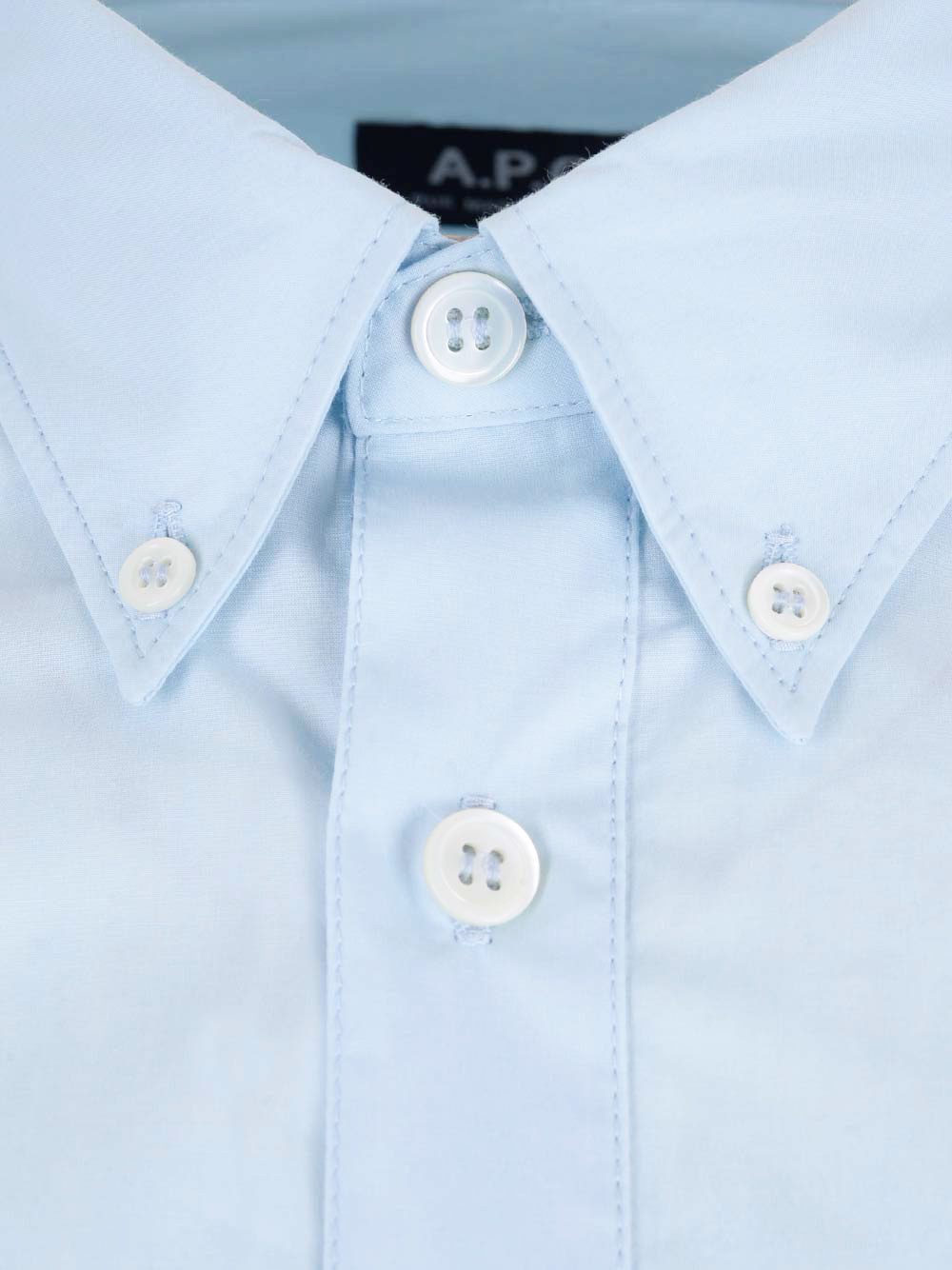 Apc A.p.c. Linen Cassel Shirt For In Blue
