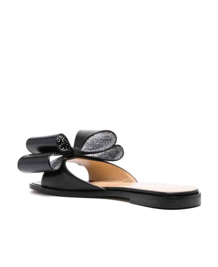 Mach&mach Bow-detail Leather Sandals In Black