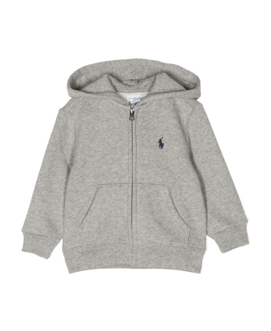 Ralph Lauren Polo Pony Zip-up Hoodie In Gray