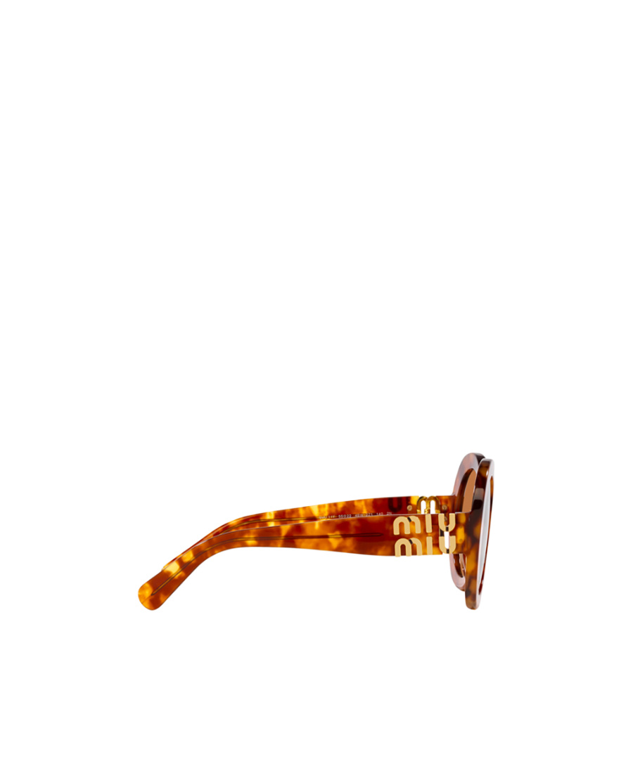 Miu Miu Logo Sunglasses In Brown