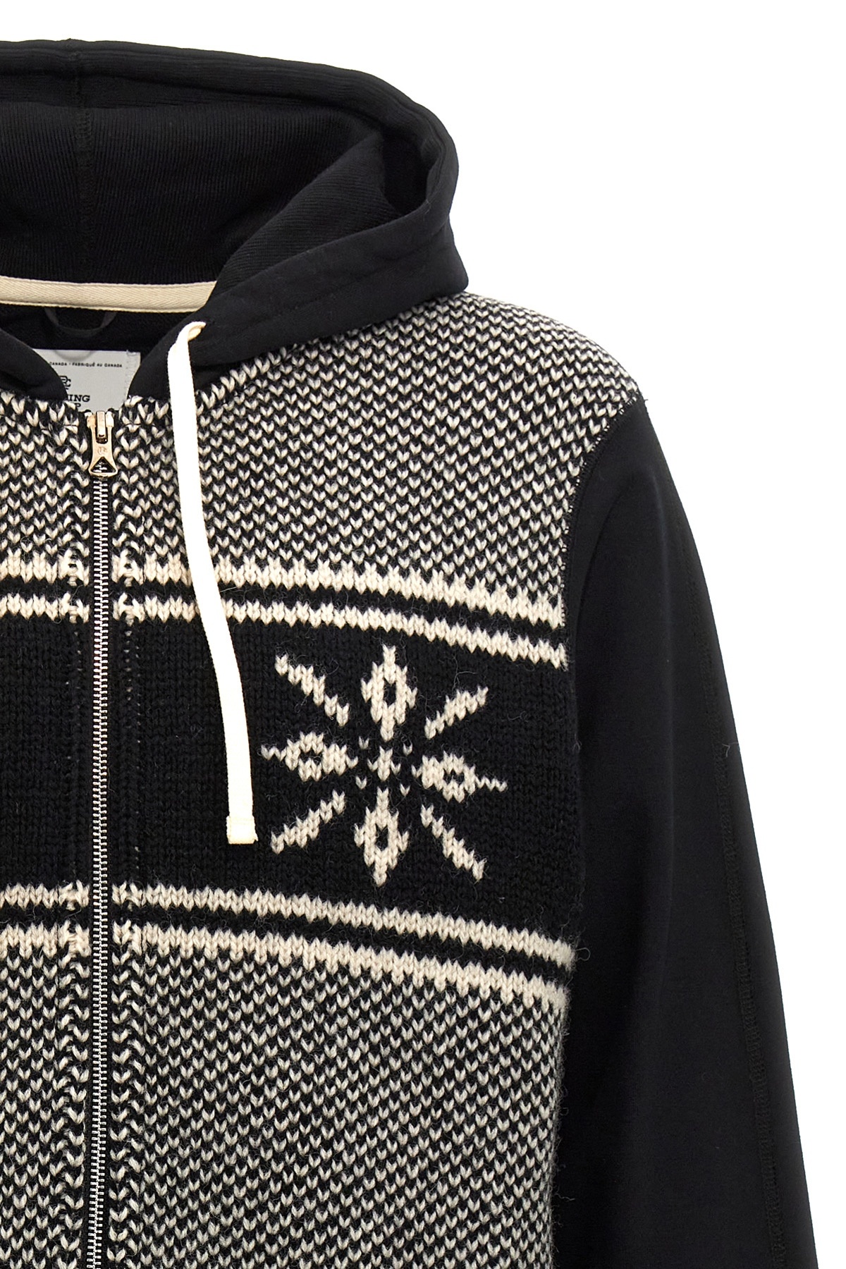 Junya Watanabe Cotton And Wool Hoodie In Black