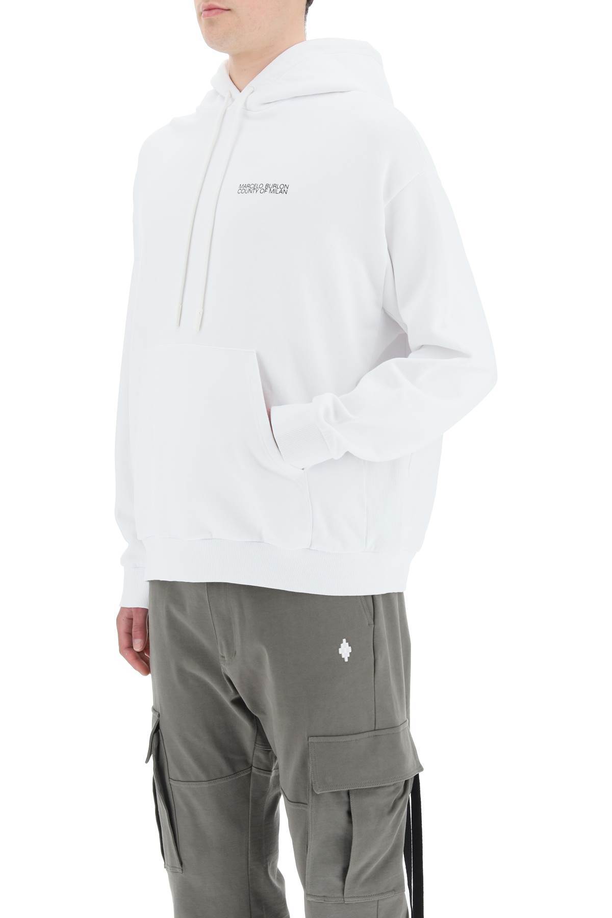 MARCELO BURLON COUNTY OF MILAN MARCELO BURLON COUNTY OF MILAN TEMPERA CROSS DRAWSTRING HOODIE