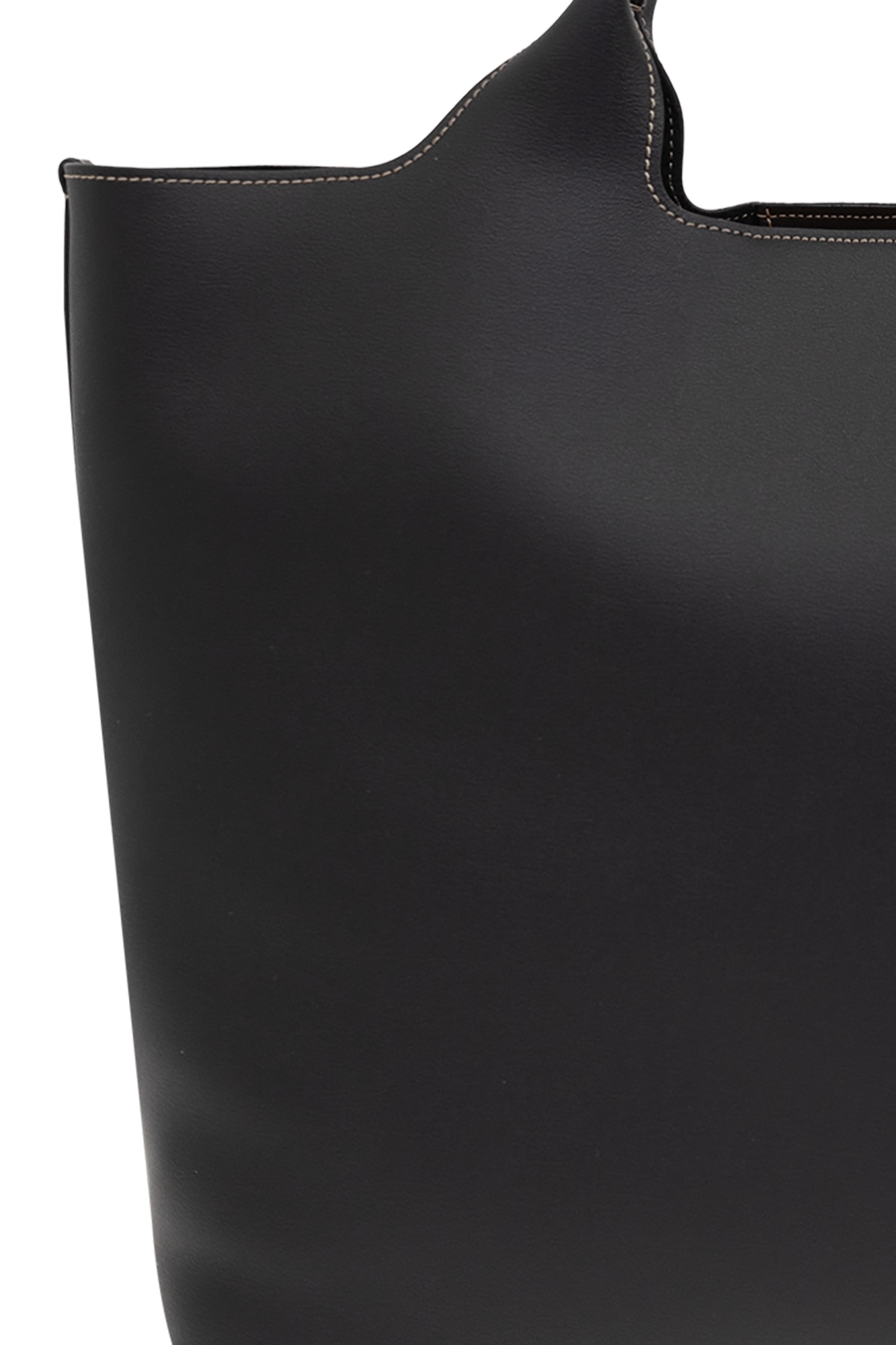 Tod's Black Shopper With Two Top Handles And Metal Bar With Logo In Leather Woman In Black