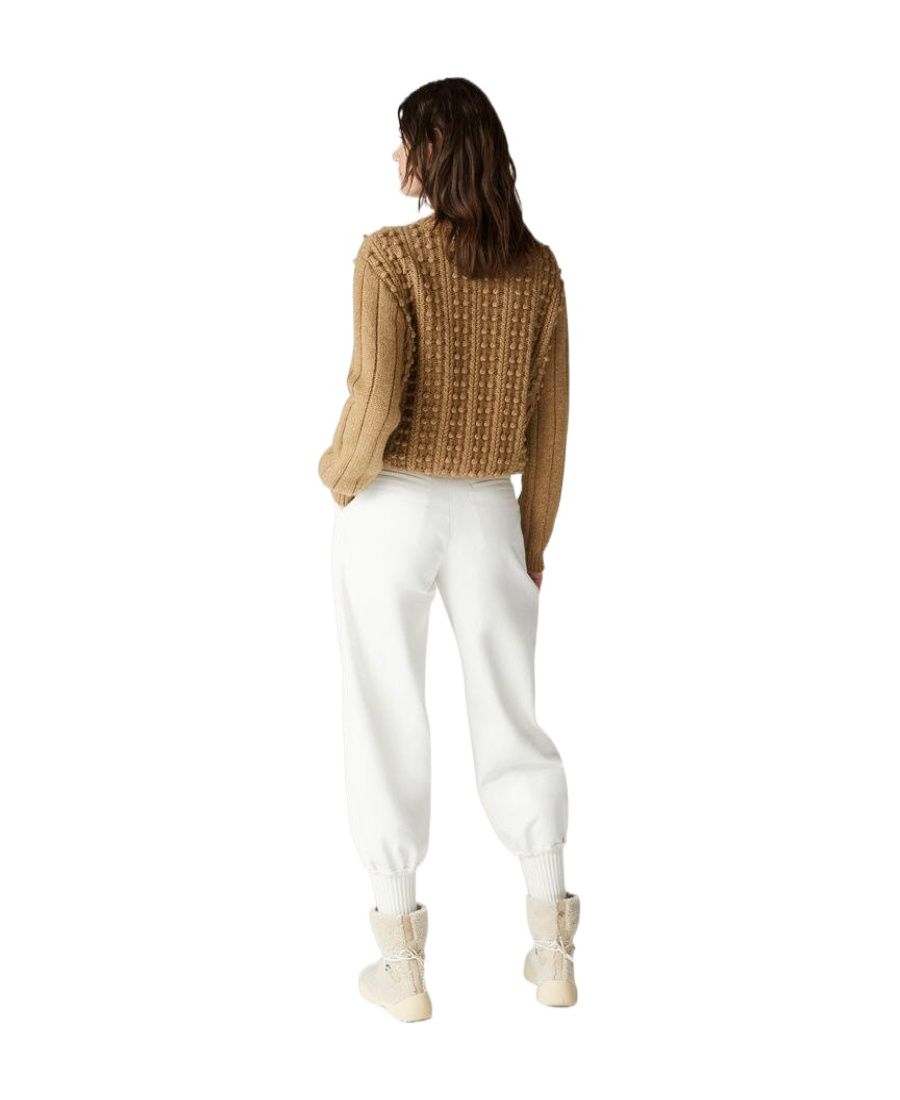 Loro Piana Stud Knitted Crewneck Jumper In Brown