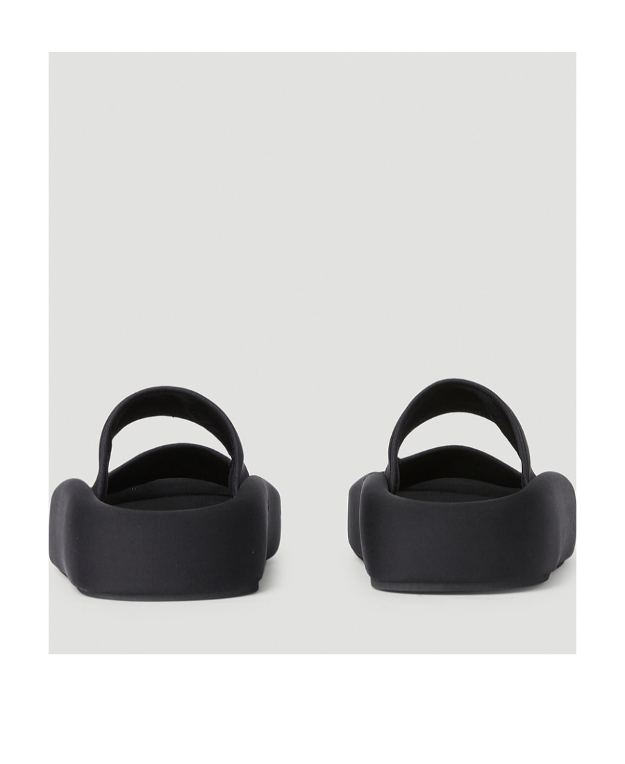 Mm6 Maison Margiela Round Head Flat-soled Slippers In Black