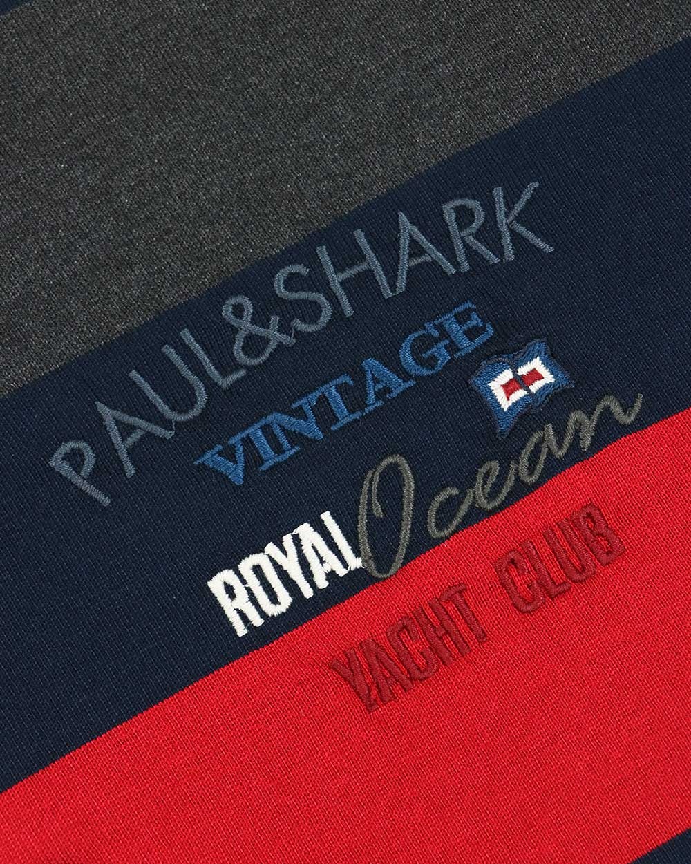 Shop Paul & Shark Striped Long-sleeved Polo Shirt In Black