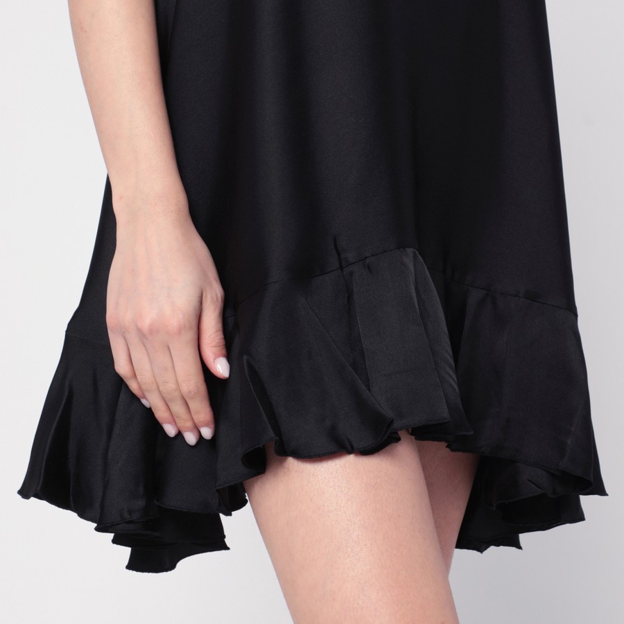 Anine Bing Black Lilith Dress In Silk Blend