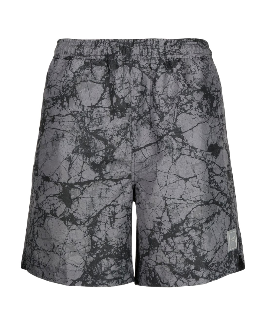 A-cold-wall* Gray Marble Swim Shorts In Gray