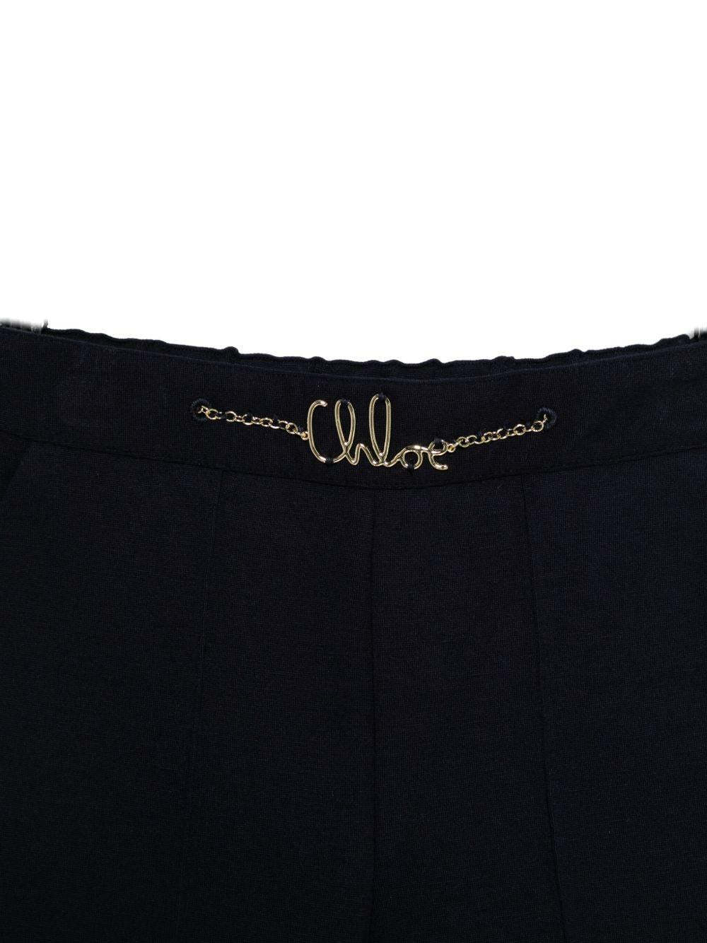 Chloé Chain-embellished Trousers In Black